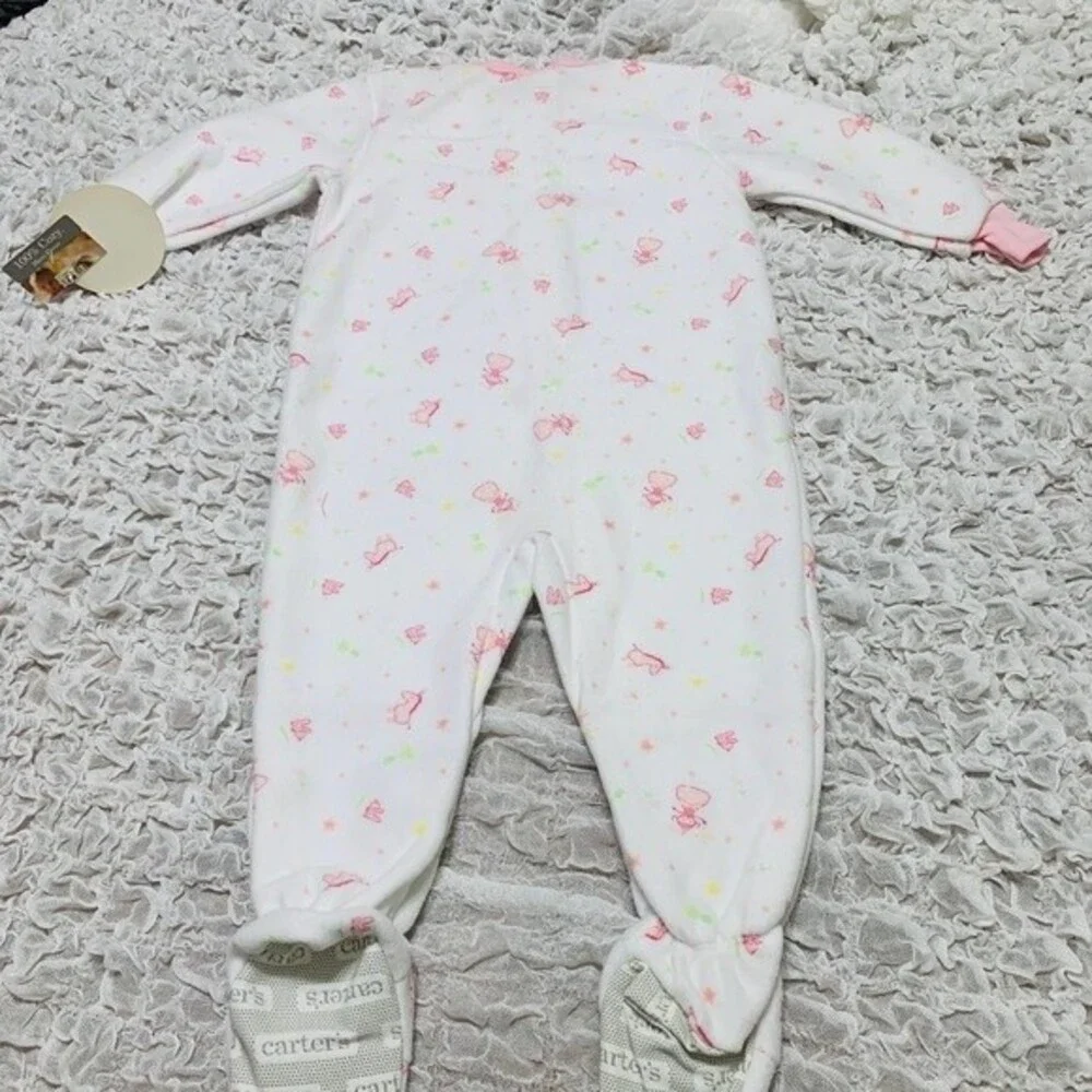 Carters White PJ glow in the dark Fleece Zip-Up Sleep & Play pajamas size 2T
